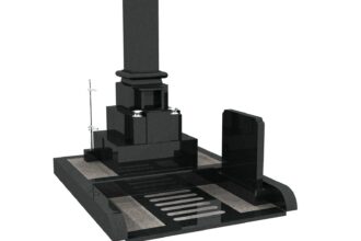 ８寸名古屋和型墓石（3㎡）インド黒高級御影石