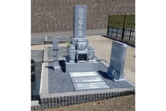 【新規墓石建立】名古屋市対応｜大府市 知北霊園｜8寸和型墓石（免振施工）｜施工事例