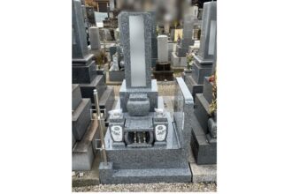 【新規墓石建立】名古屋市対応｜東海市｜8寸三段墓石・横墓誌（1㎡）｜施工事例