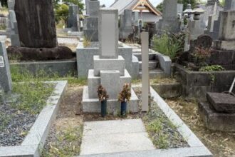 【墓石クリーニング】刈谷市|コケ・黒ずみ除去|施工事例